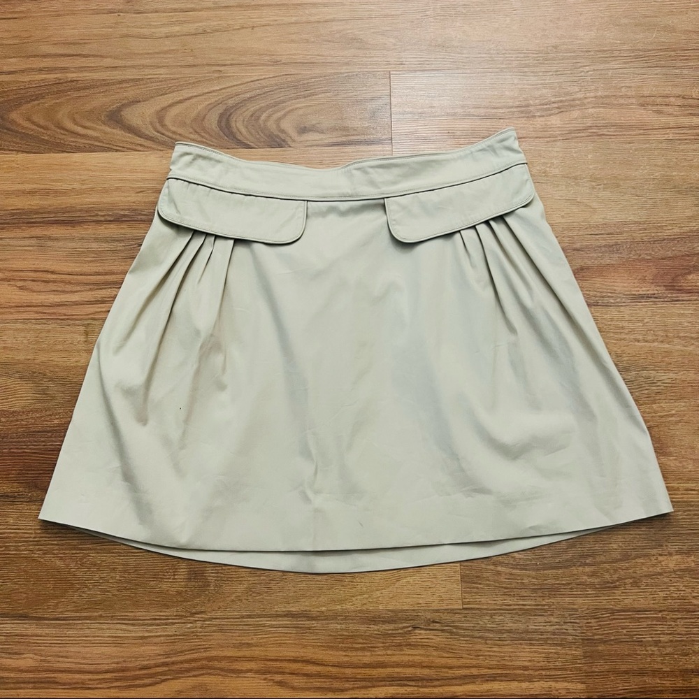 Burberry Khaki Pleated Tennis Skirt Womens 4 Mini Short Summer Casual